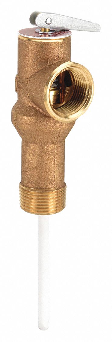 Temperature and Pressure Relief Valve: Section IV ASME Section, MNPT x FNPT, Brass
