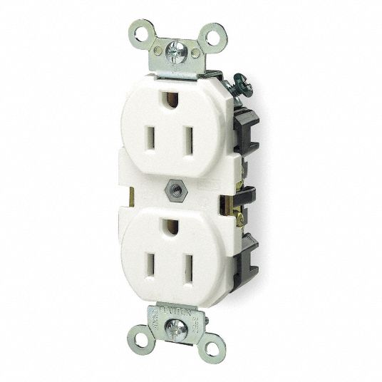 LEVITON 15, Industrial, Isolated Ground Receptacle, White, No Tamper