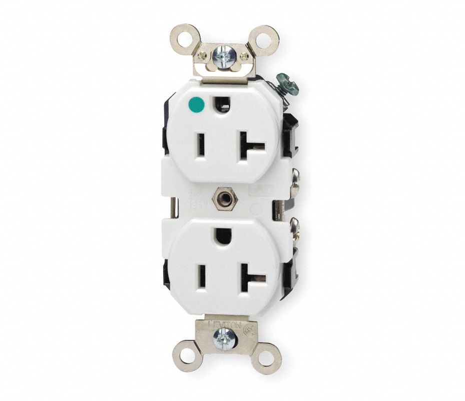 Prise Electrique Leviton 20A Hospitalière – Auto-échouement, Ivoire – Duplex Extra Robuste