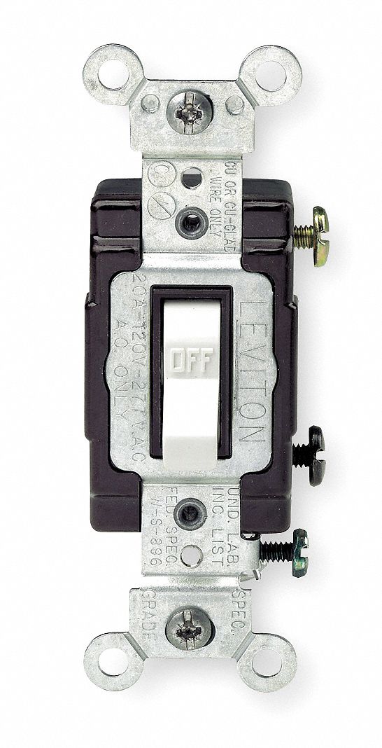 LEVITON Interruptor de Pared , Amperes CA 15 , Tipo de Interruptor: 1 Vía ,  Estilo: Decora - Interruptores de Pared - 6CWM1