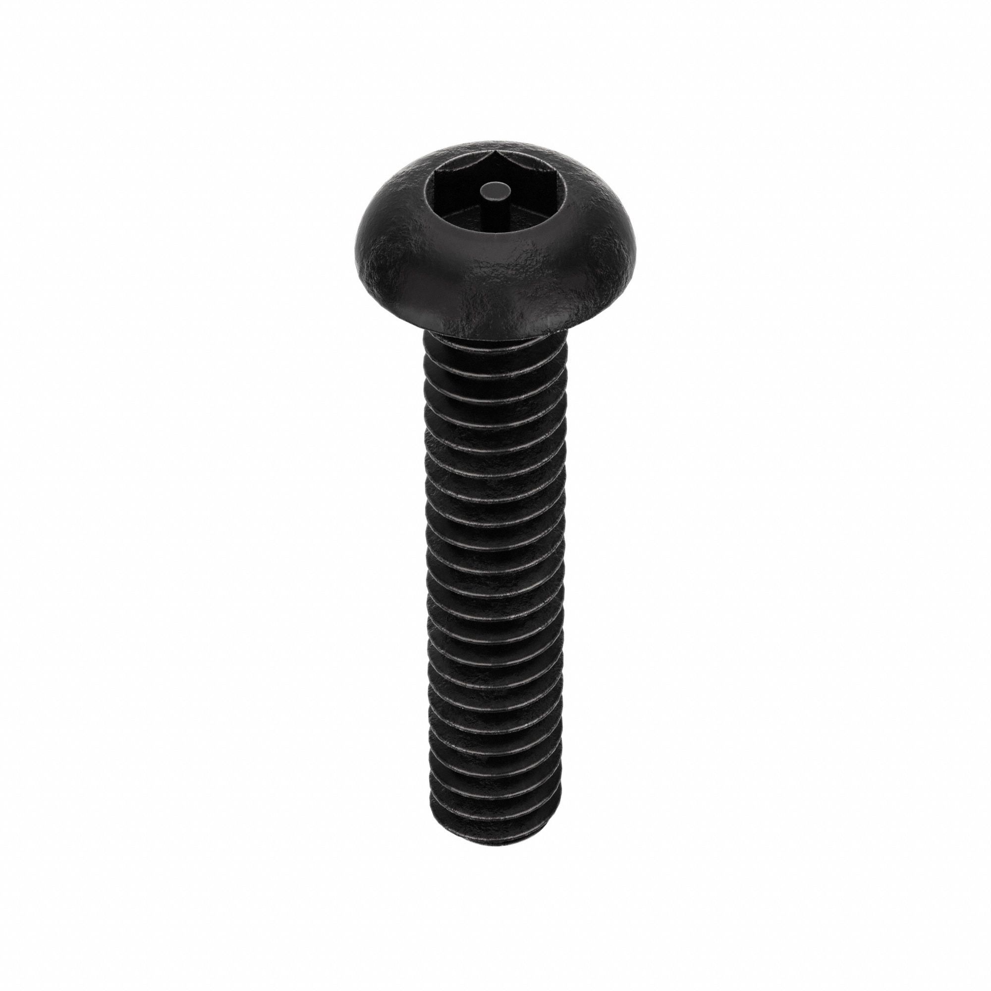 MACHINE SCREW, BUTTON, #10-24 THREAD SIZE, 1 IN L, 25 PK