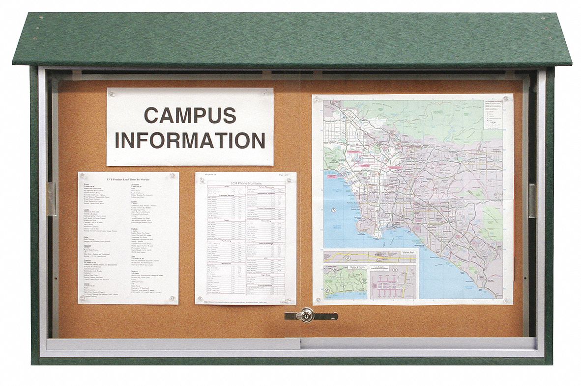 United Visual Products Push Pin Outdoor Enclosed Bulletin Board