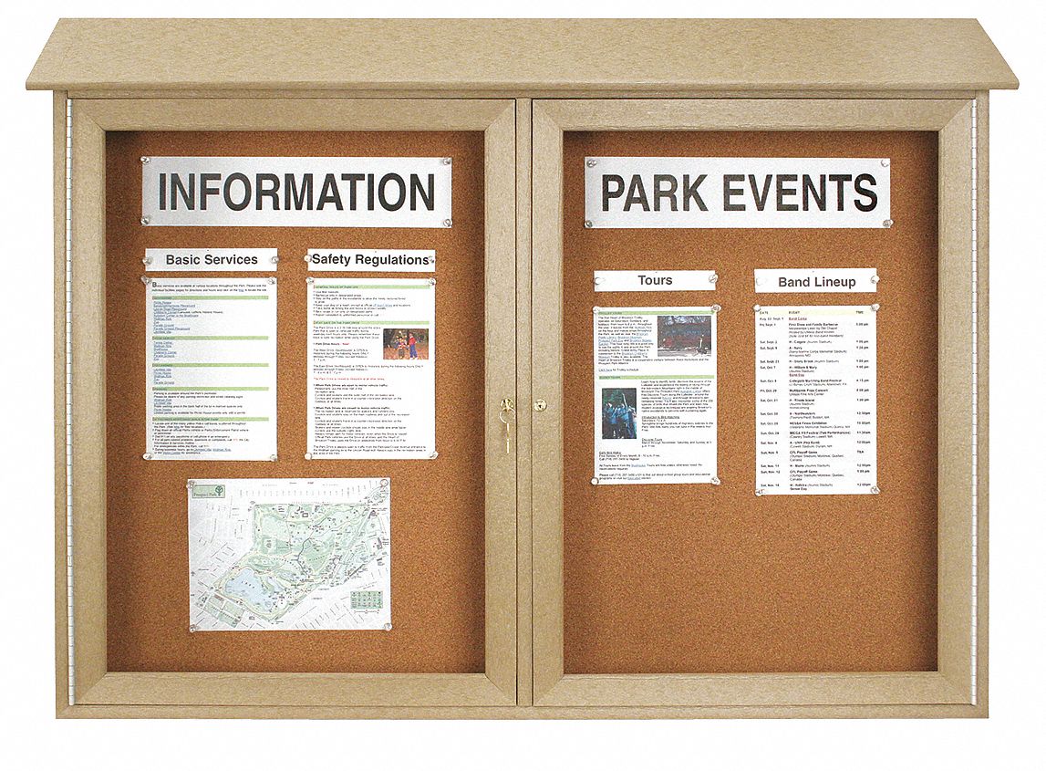 UNITED VISUAL PRODUCTS Push-Pin Outdoor Enclosed Bulletin Board ...