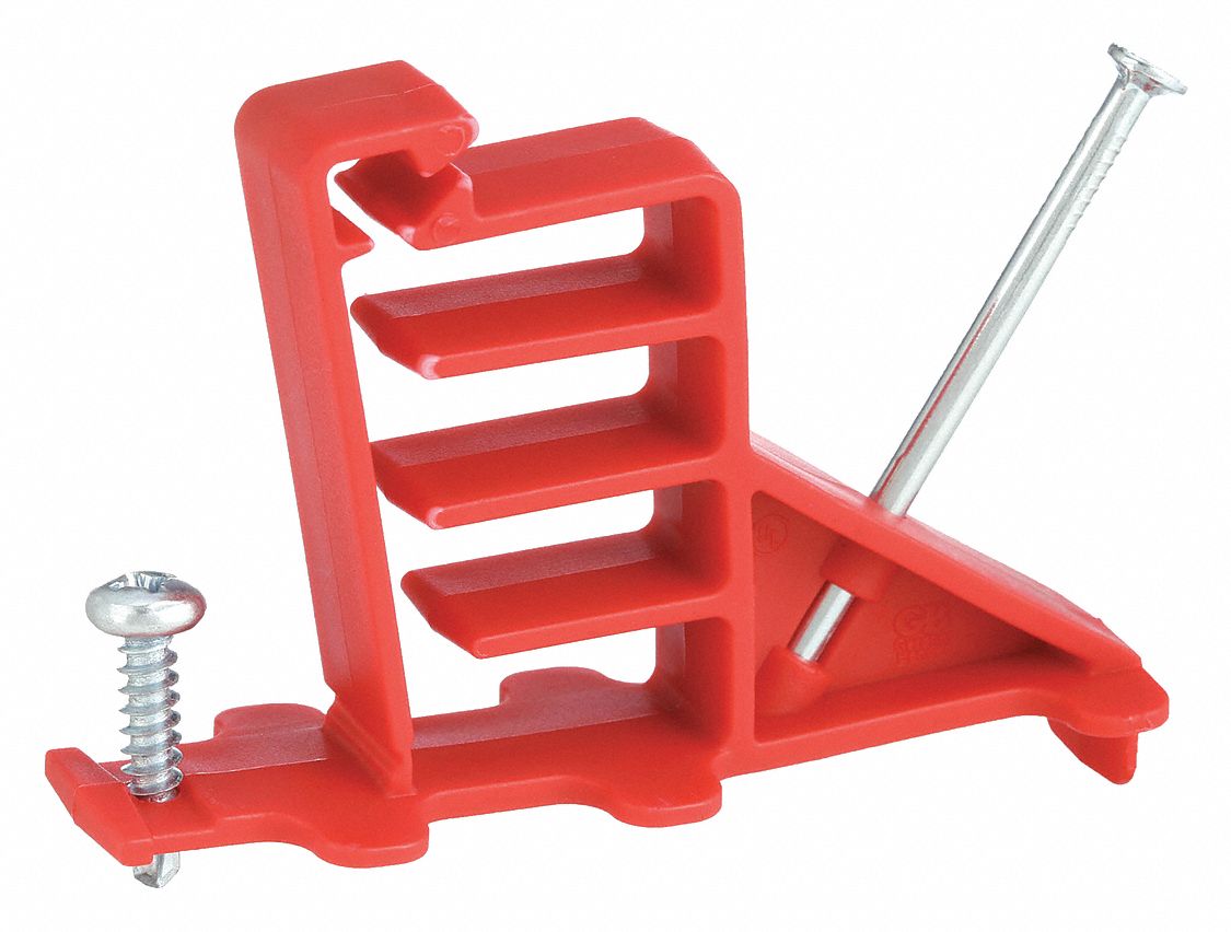ÉCARTEUR CÂBLE FOURCHE, FENTE 6 PO LA, 2,25 PO L, 3 PO LA, POLYPROPYLÈNE, ROUGE, PQ DE 20