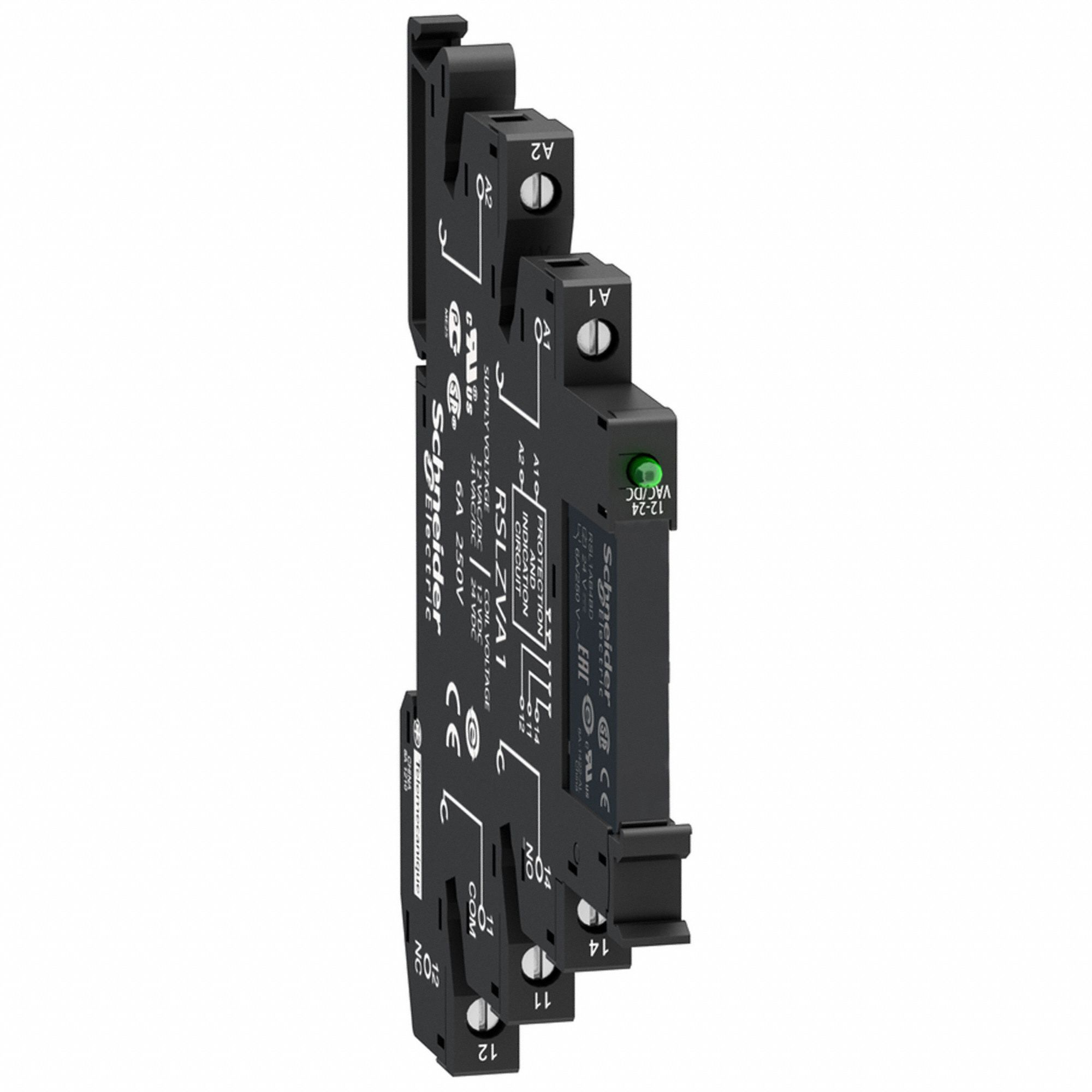 SCHNEIDER, 6 A Current Rating, 24V DC, Slim Interface Relay