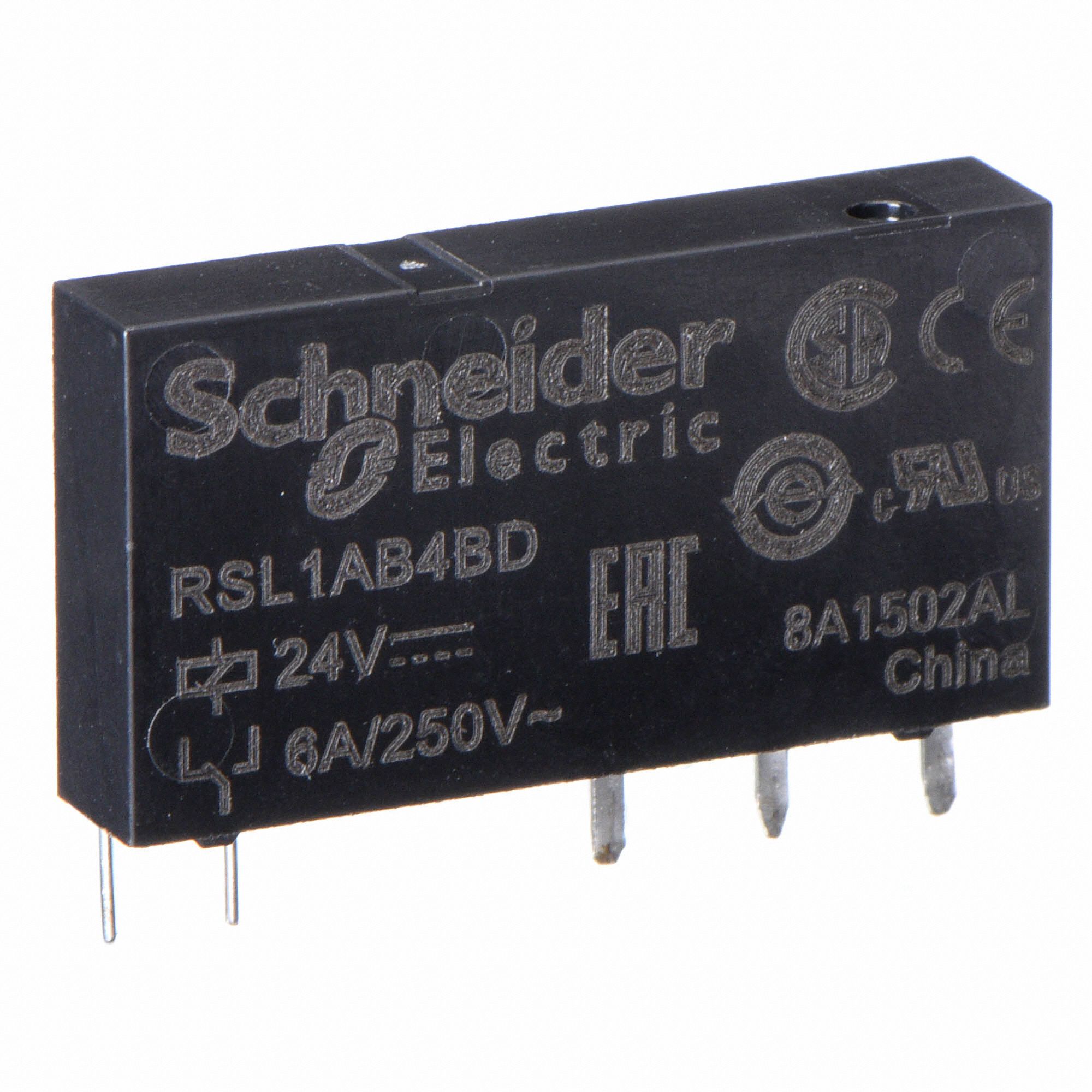 SCHNEIDER ELECTRIC Slim Interface Relay, 24V DC Coil Volts, 6A 250V