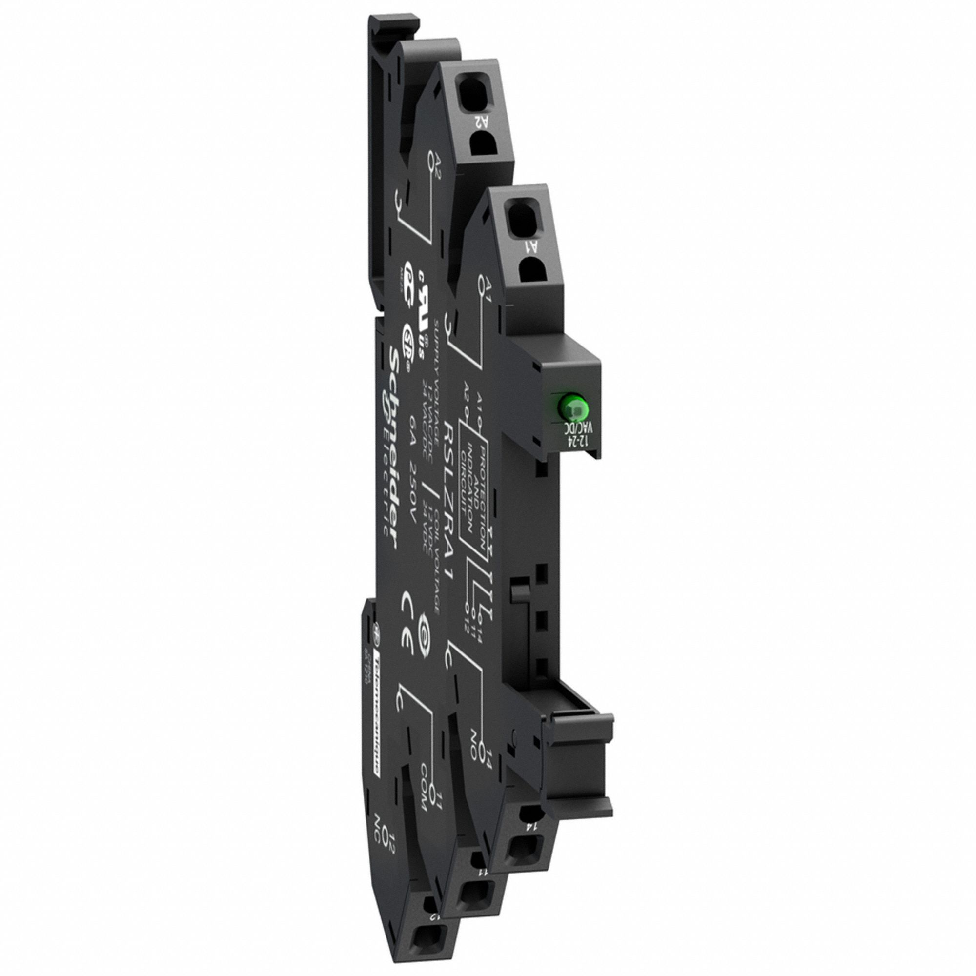 Slim Interface Relay Socket: 6 A Current Rating, Push-In Termination