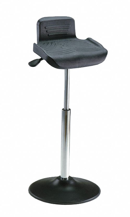 Sit/Stand Stool: 24 in Overall Ht, 15 1/2 in Seat Wd, Pneumatic, 26 in min to 34 in max