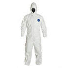 TY127SWH COVERALL, WHITE, 2XL, TYVEK 400, TYVEK 400, 1.2 OZ/SQ YD, 5.9 MIL THICK
