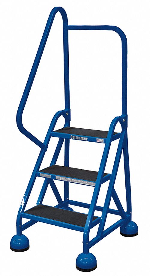 Rolling Ladder, Hndrl, Platfm 27 In H