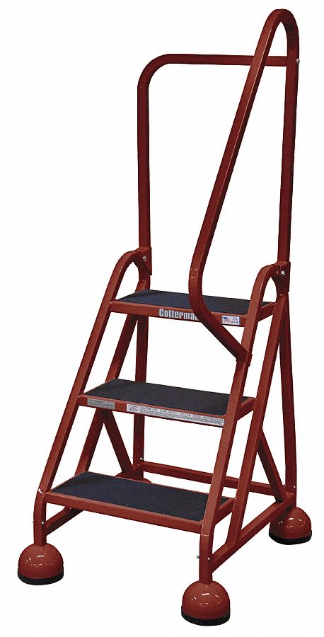 Rolling Ladder, Hndrl, Platfm 27 In H