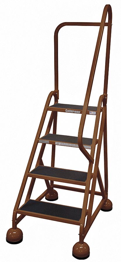 Rolling Ladder, Hndrl, Platfm 36 In H