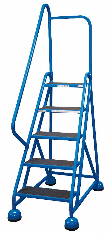 Rolling Ladder, Hndrl, Platfm 45 In H