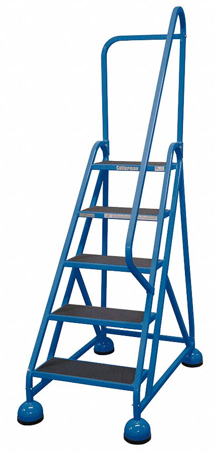 Rolling Ladder, Hndrl, Platfm 45 In H