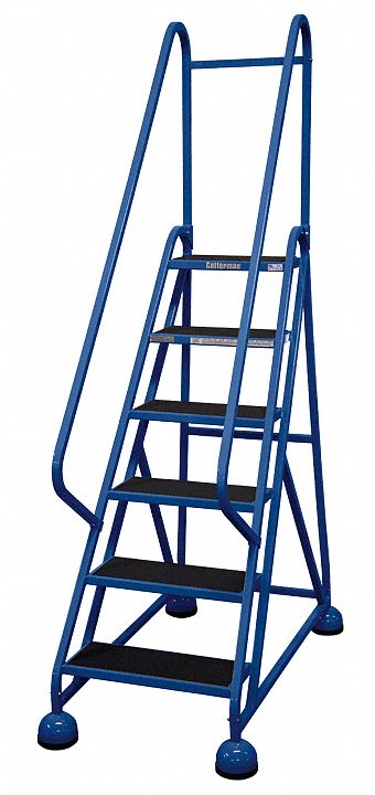 Rolling Ladder, Hndrl, Platfm 54 In H