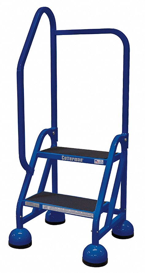 Rolling Ladder, Hndrl, Platfm 18 In H