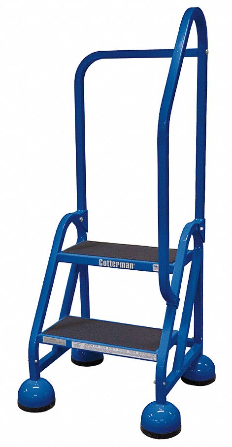 Rolling Ladder, Hndrl, Platfm 18 In H