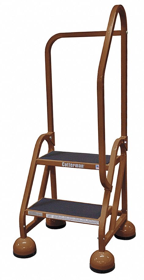 Rolling Ladder, Hndrl, Platfm 18 In H