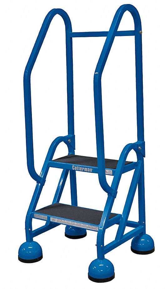 Rolling Ladder, Hndrl, Platfm 18 In H