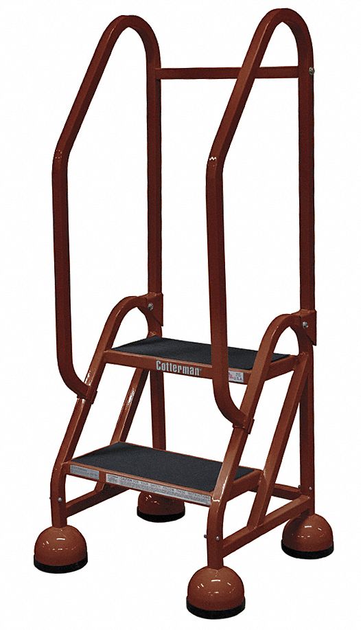 Rolling Ladder, Hndrl, Platfm 18 In H