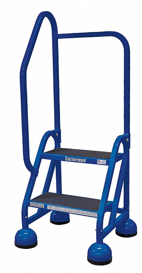 Rolling Ladder, Hndrl, Platfm 18 In H