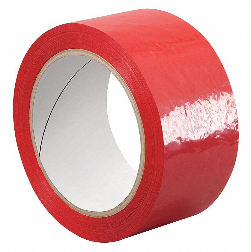 SPLICING TAPE, SINGLE-SIDED, RED, 2 IN X 72 YD, 2 MIL THICK, POLYESTER FILM, ACRYLIC