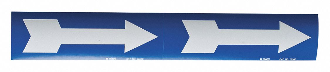 PIPE MARKER, BLUE/WHITE, 7 IN W, VINYL, 7 IN ROLL W, 2¼ IN L