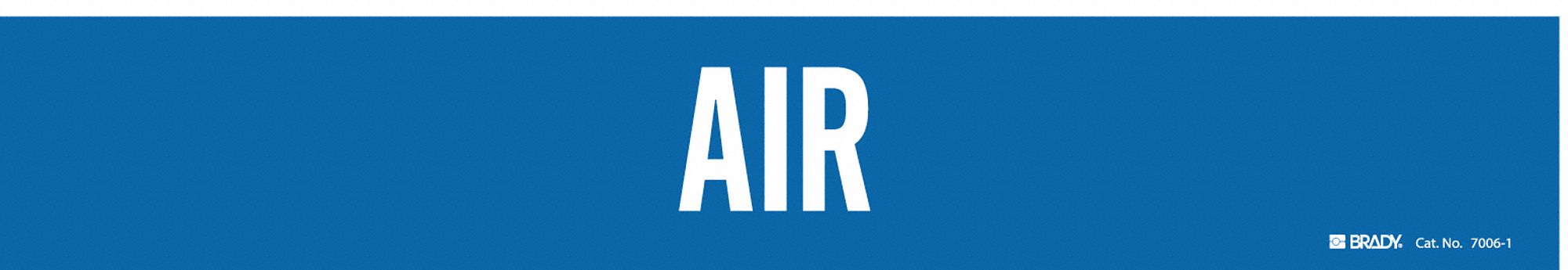 Pipe Marker: Air, Blue, White, Fits 2 1/2 to 7 7/8 in Pipe O.D., 1 Pipe Markers, Without Arrows