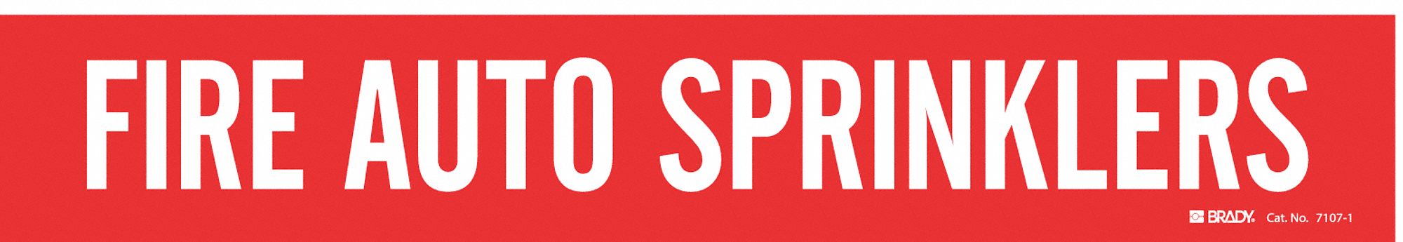 Pipe Marker: Fire Auto Sprinklers, Red, White, Fits 2 1/2 to 7 7/8 in Pipe O.D., 1 Pipe Markers