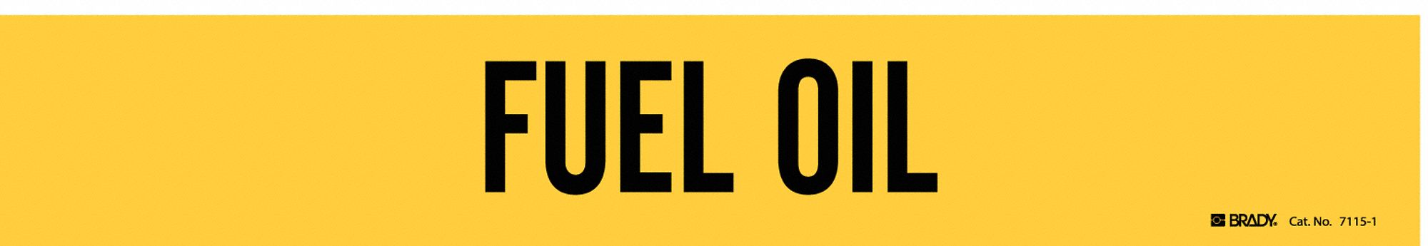 Pipe Marker: Fuel Oil, Yellow, Black, Fits 2 1/2 to 7 7/8 in Pipe O.D., 1 Pipe Markers