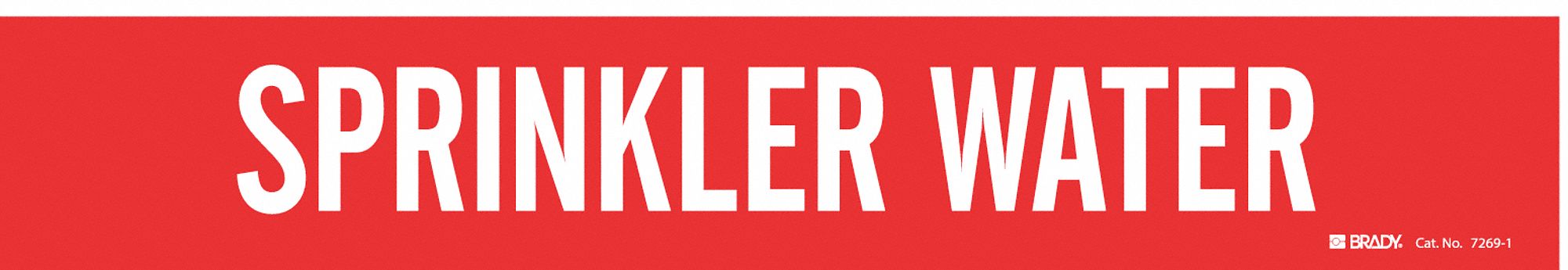 Pipe Marker: Sprinkler Water, Red, White, Fits 2 1/2 to 7 7/8 in Pipe O.D., 1 Pipe Markers