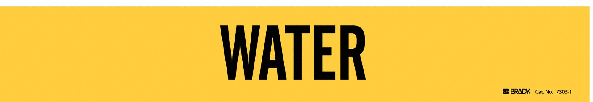 Pipe Marker: Water, Yellow, Black, Fits 2 1/2 to 7 7/8 in Pipe O.D., 1 Pipe Markers, Without Arrows