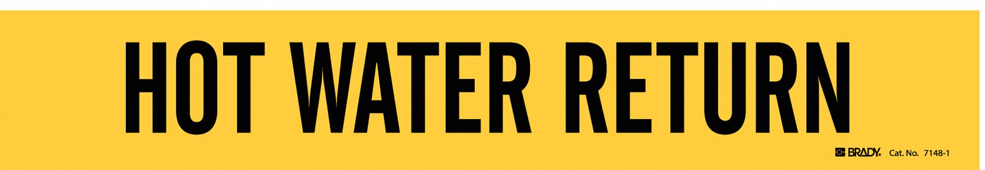 Pipe Marker: Hot Water Return, Yellow, Black, Fits 2 1/2 to 7 7/8 in Pipe O.D., 1 Pipe Markers