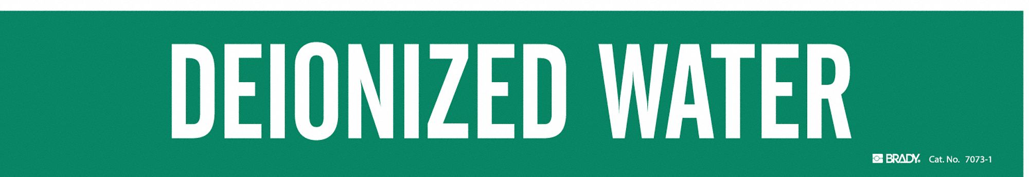Pipe Marker: Deionized Water, Green, White, Fits 2 1/2 to 7 7/8 in Pipe O.D., 1 Pipe Markers