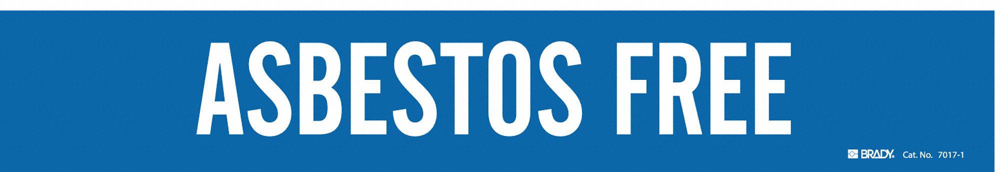 Pipe Marker: Asbestos Free, Blue, White, Fits 2 1/2 to 7 7/8 in Pipe O.D., 1 Pipe Markers