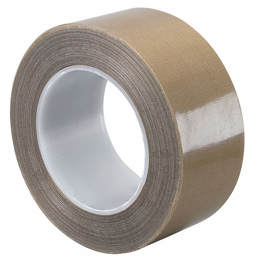 CLOTH TAPE, PTFE SLICK SURFACE GLASS CLOTH TAPE, BROWN, 2 IN X 36 YD, 6 MIL, SILICONE