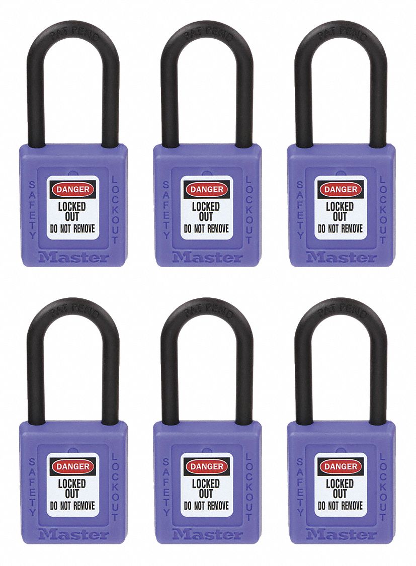 MASTER LOCK, Keyed Alike, Thermoplastic, Lockout Padlock 6MCC8
