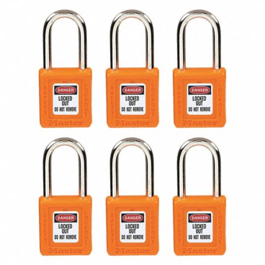 MASTER LOCK, Keyed Alike, Thermoplastic, Lockout Padlock 6MCD2
