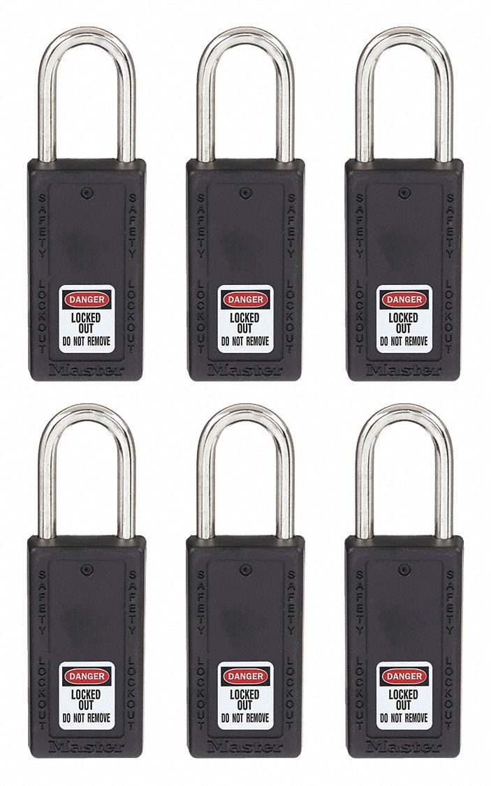 MASTER LOCK, Keyed Alike, Thermoplastic, Lockout Padlock 6MCF1