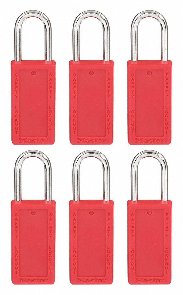 MASTER LOCK, Keyed Alike, Thermoplastic, Lockout Padlock 6MCF6