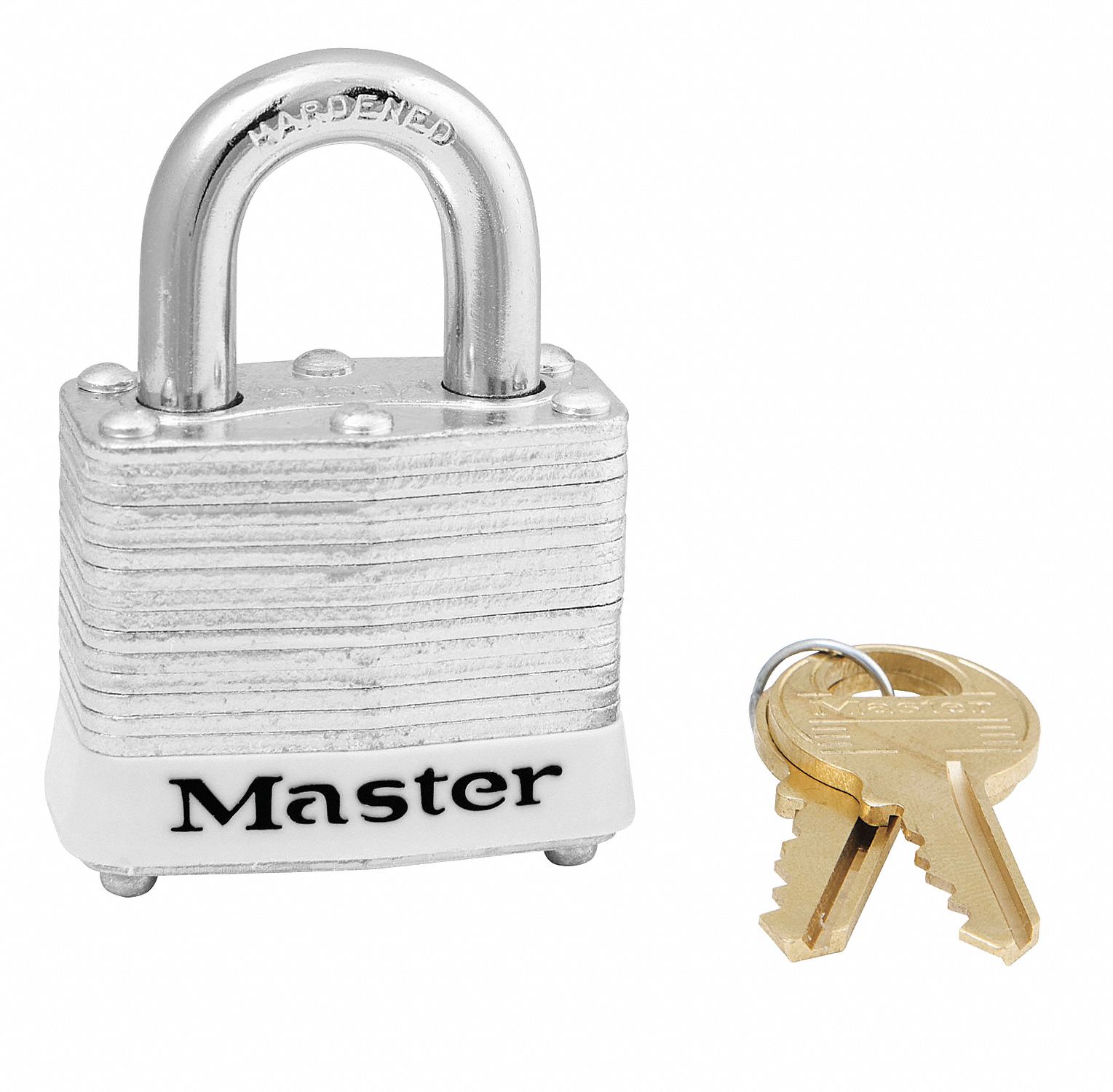 Lockout Padlock: Keyed Alike, Steel, Std Body Body Size, Steel, Std, White, 6 Pack Size