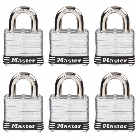 Heavy Duty Keyed Alike Set Security Padlock and Key (6 Pack)