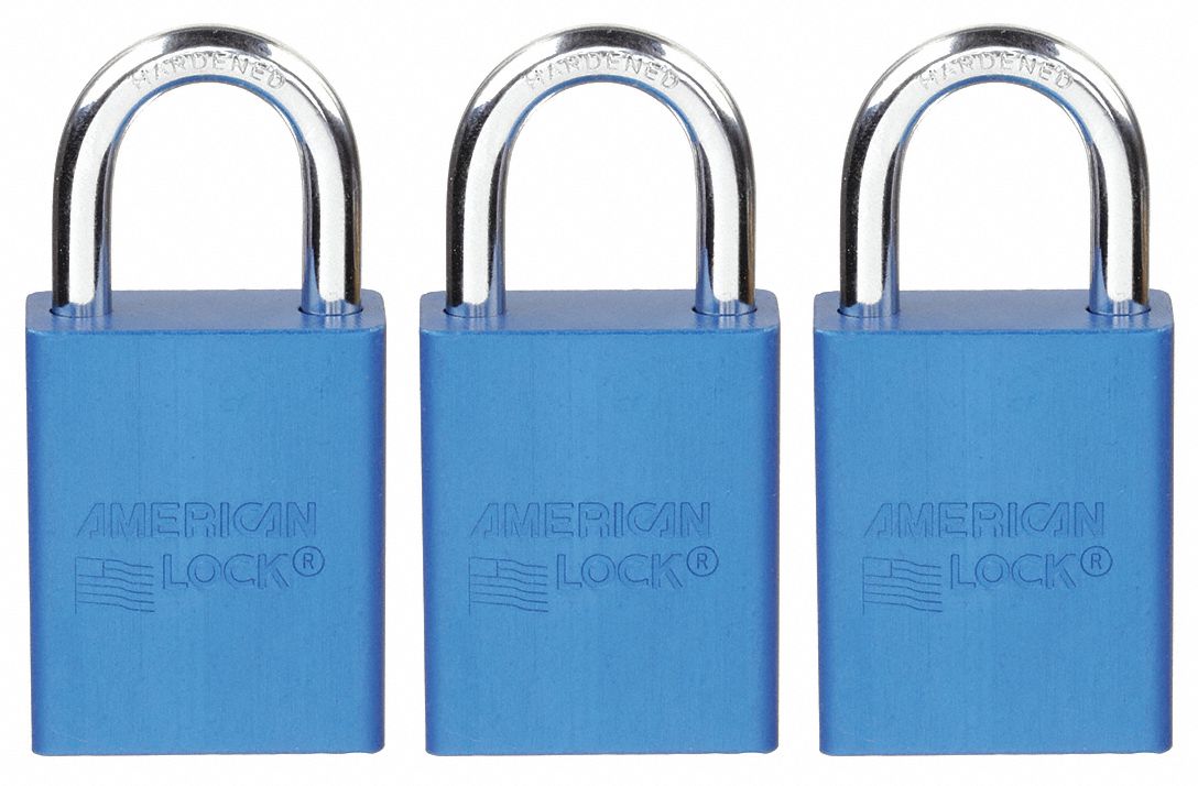 CADENAS DE VERROUILLAGE, ALUMINIUM, R&Eacute;SISTANT &Agrave; LA CORROSION,CLASS&Eacute; UL, LARGEUR 1 1/2 PO, BLEU