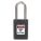 LOCKOUT PADLOCK, KEYED DIFFERENT, THERMOPLASTIC, COMPACT BODY, 1½ IN, STAINLESS STEEL, BLACK