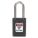 LOCKOUT PADLOCK, KEYED DIFFERENT, THERMOPLASTIC, COMPACT BODY, 1½ IN, STAINLESS STEEL, BLACK