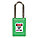 LOCKOUT PADLOCK, KEYED DIFFERENT, THERMOPLASTIC, COMPACT BODY, 1½ IN, STAINLESS STEEL, GREEN