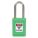 LOCKOUT PADLOCK, KEYED DIFFERENT, THERMOPLASTIC, COMPACT BODY, 1½ IN, STAINLESS STEEL, GREEN