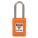 LOCKOUT PADLOCK, KEYED DIFFERENT, THERMOPLASTIC, COMPACT BODY, 1½ IN, STAINLESS STEEL, ORANGE