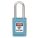 LOCKOUT PADLOCK, KEYED DIFFERENT, THERMOPLASTIC, COMPACT BODY, 1½ IN, STAINLESS STEEL, TEAL