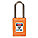 LOCKOUT PADLOCK, KEYED DIFFERENT, THERMOPLASTIC, COMPACT BODY, 1½ IN, STAINLESS STEEL, ORANGE